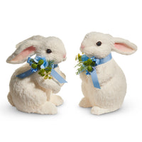 8.5" Sisal Bunny with Blue Bow, Assorted