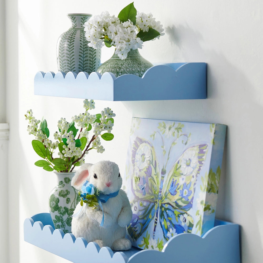 8.5" Sisal Bunny with Blue Bow, Assorted