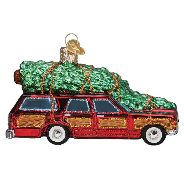 Station Wagon With Tree - Old World Christmas Ornament
