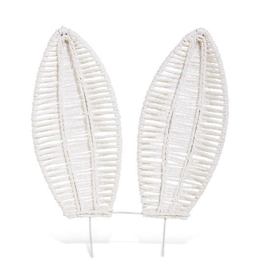 16" White Woven Bunny Ear Stake