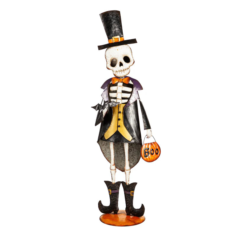 Formal Skeleton Metal Garden Statue