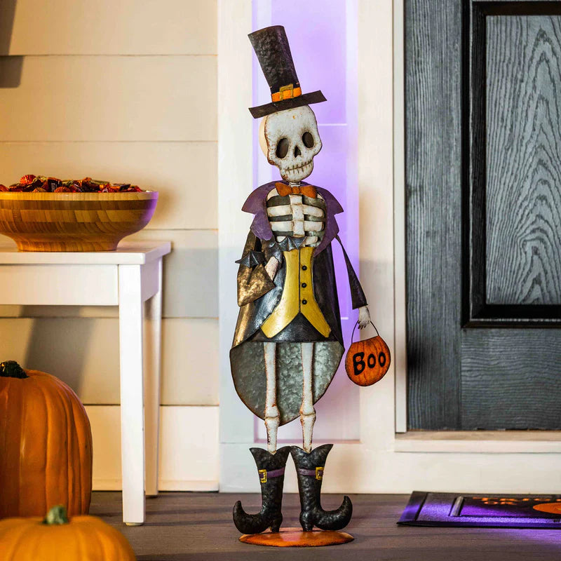 Formal Skeleton Metal Garden Statue - Thumbnail 3