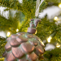 3" Matte Brown Pinecone Glass Ornament