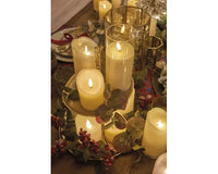 7" Clear/White Glass Pillar Candle Set of 3