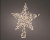 11" Gold/Warm White Treetop Star LED Mesh