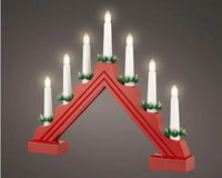 16" Red Arch Candle LED Wood