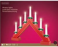 16" Red Arch Candle LED Wood