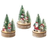 5" Scene Christmas Trees LED Wood