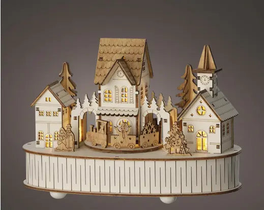 9" Natural Village Scene