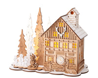 8" Natural Wooden Cabin Scene