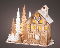 8" Natural Wooden Cabin Scene