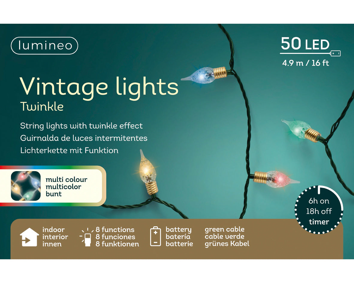 Green/Multi Vintage LED Lights