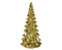 9" Gold/Warm White LED Tree Glass