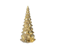 13" Gold/Warm White LED Tree Glass