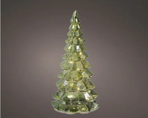 9" Green/Warm White Tree Glass LED
