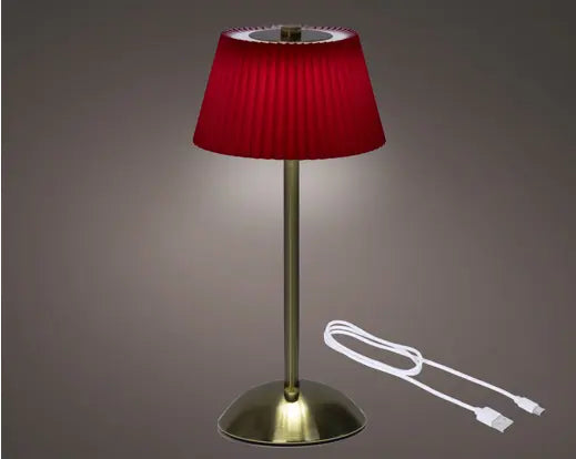 12" Red/Gold Rechargeable Lamp Table