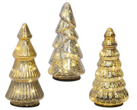 7" Gold/Warm White Tree Glass LED, Assorted