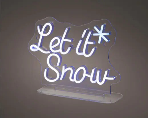 13" Let Is Snow Neon with Frame