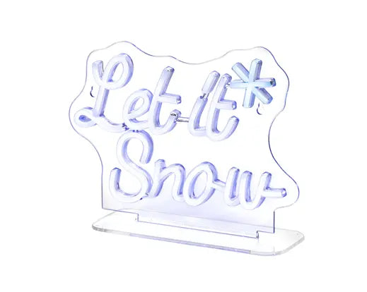 13" Let Is Snow Neon with Frame