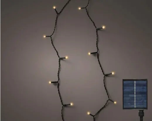 708" Black/Warm White Lights Solar 8- Function Twinkle
