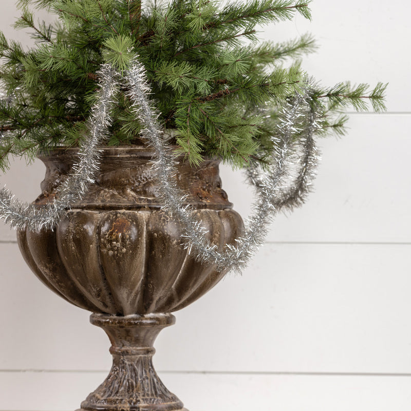 9' Silver Vintage Tinsel Garland