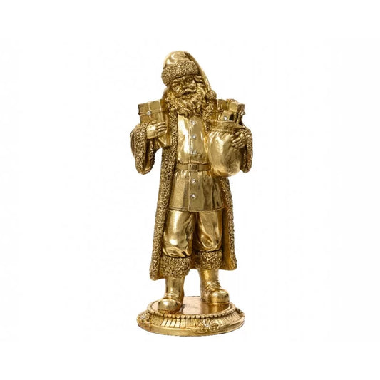 Santa with Gift Bag in Gold