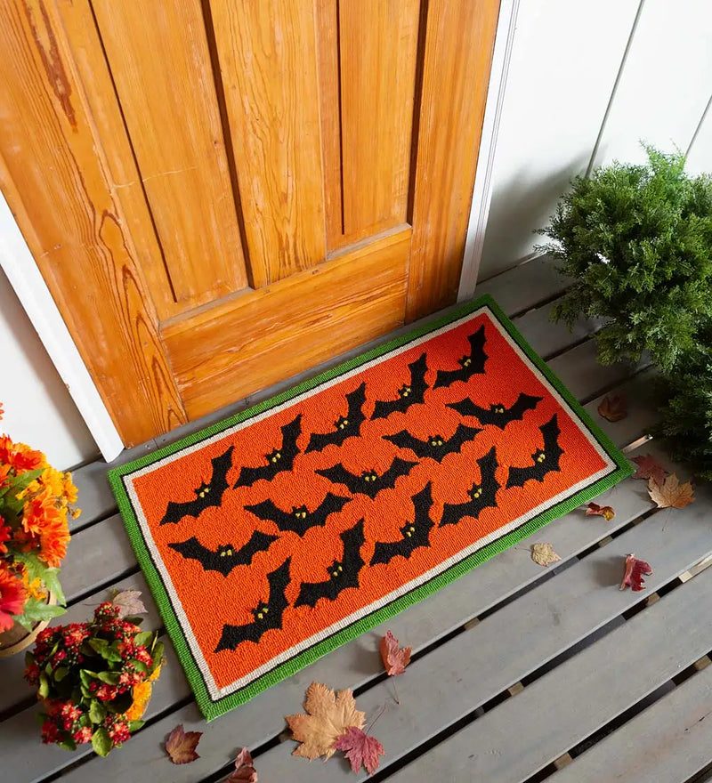 2x3.5' Halloween Bats Hooked Rug