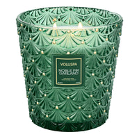 Noble Fir Garland, 3 Wick Hearth Candle