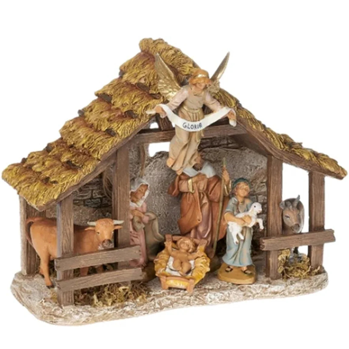 7 Piece Set Nativity with Angel by Fontanini (CLR)