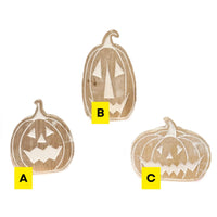 Double Sided Rustic Jack O Lantern Wood On Stand Assorted