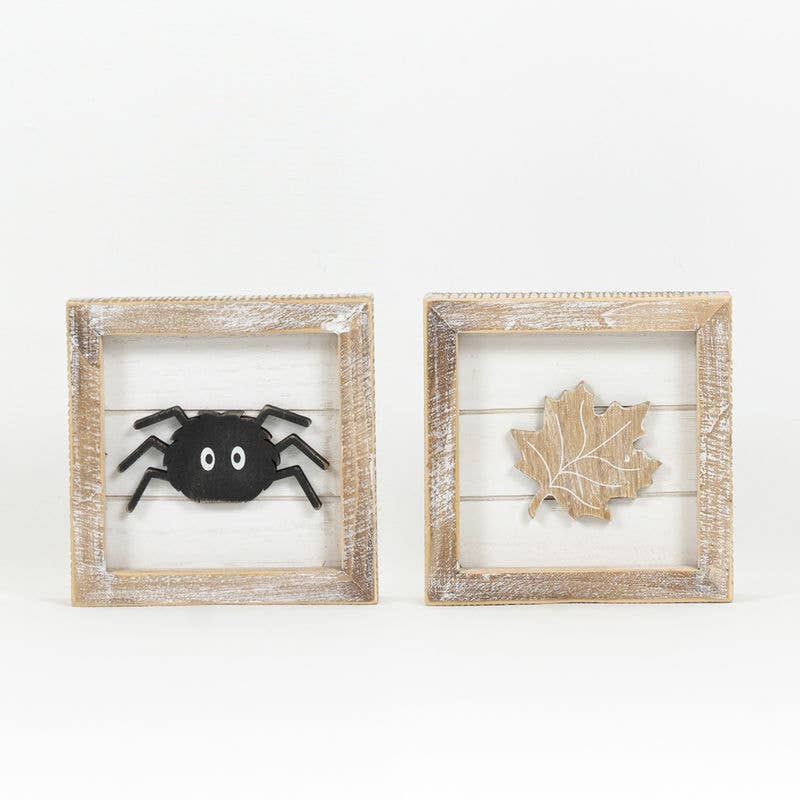 5" Spider/Leaf Reversible Art