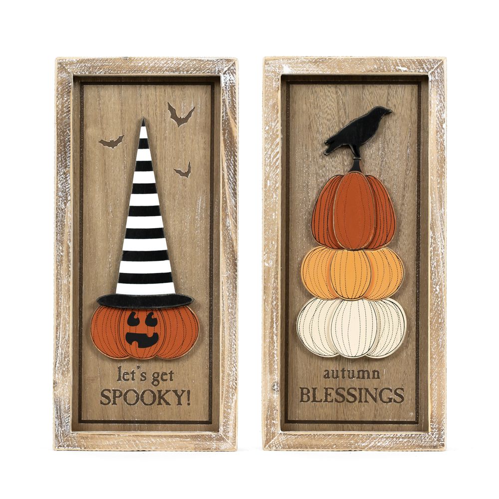 Spooky Pumpkins/ Autumn Blessings Reversible Art