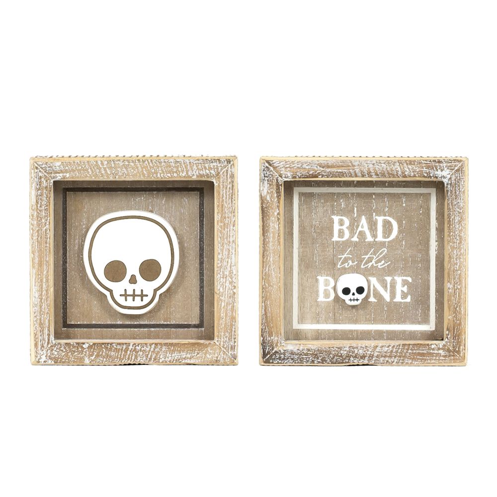 Skull/ Bad to the Bone Reversible Sign - Thumbnail 2