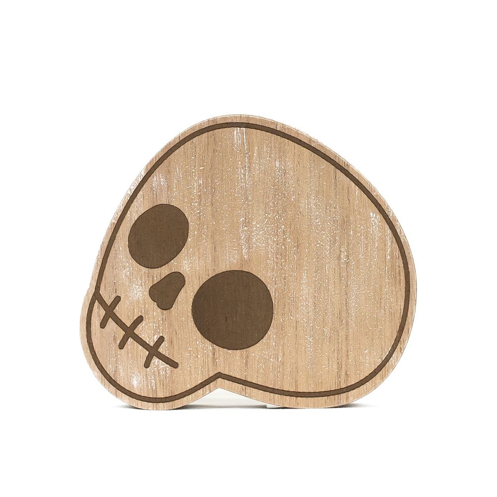 Skull Wood Natural Color Reversible sign