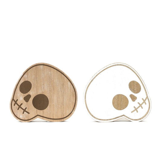 Skull Wood Natural Color Reversible sign (CLR)