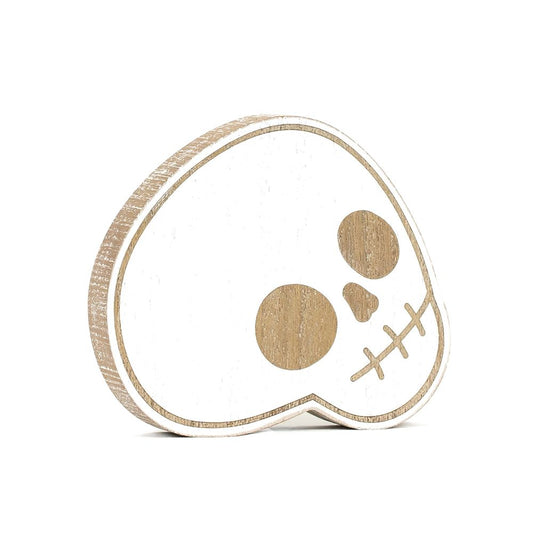 Skull Wood Natural Color Reversible sign (CLR)