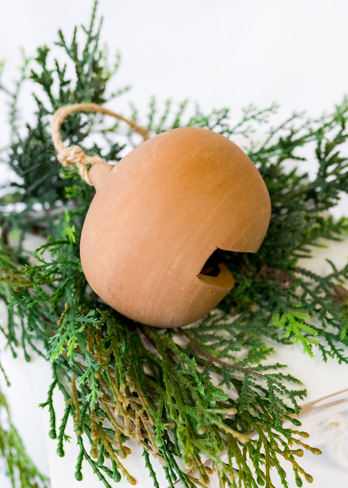 3" Round Terracotta Bell Ornament (CLR)