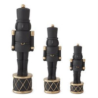Matte Black with Gold Nutcracker On Drum, Medium
