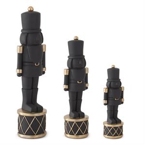 Matte Black with Gold Nutcracker On Drum, Medium