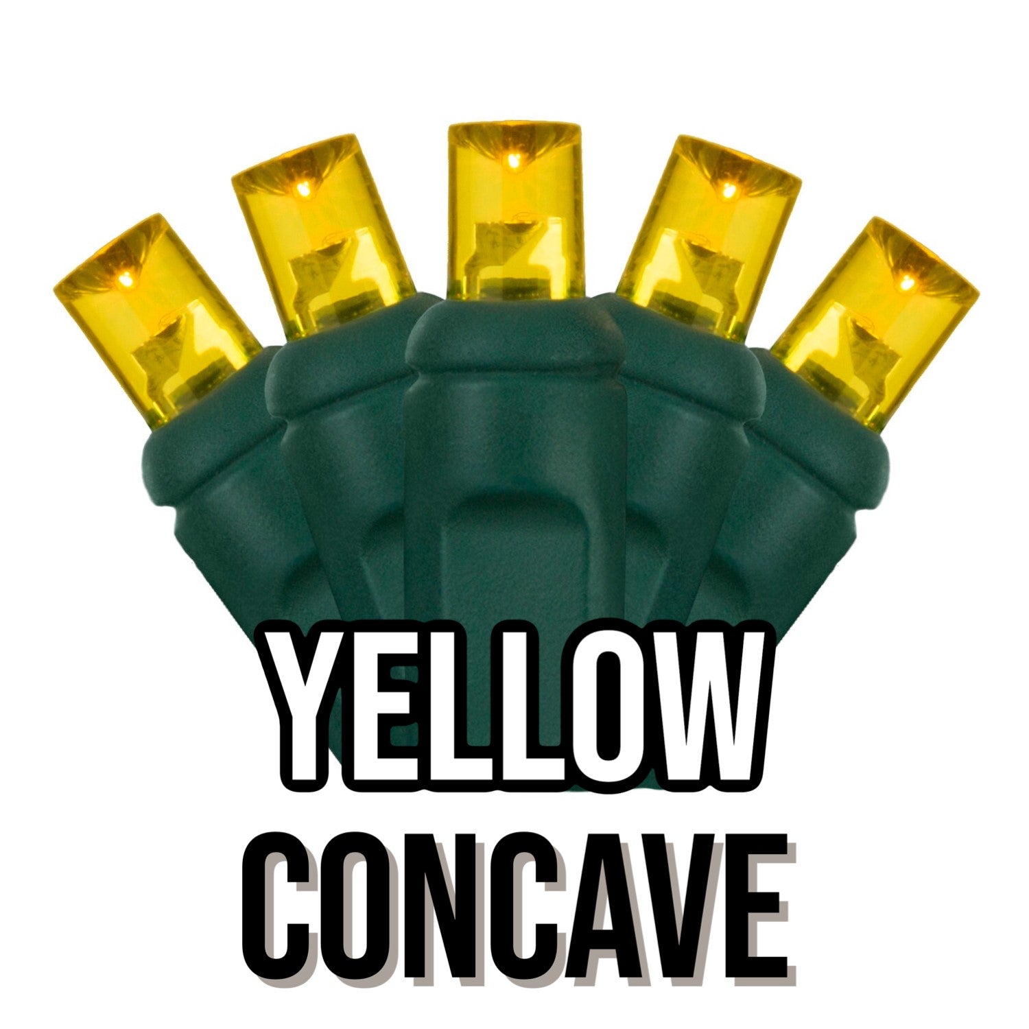 5MM LED Concave Green Cord 50 Mini Lights