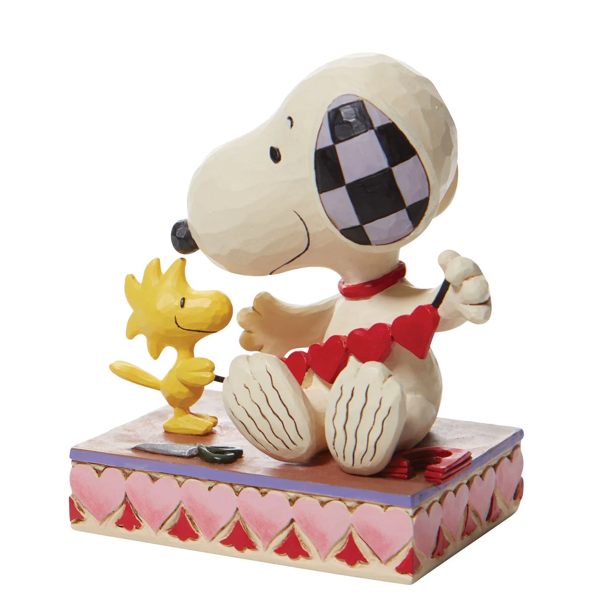 Woodstock & Snoopy with Hearts Garland Peanuts Figurine