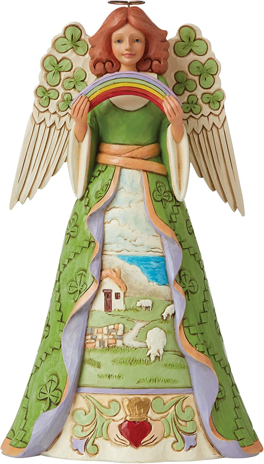Irish Angel with Shamrock Wing Figurine