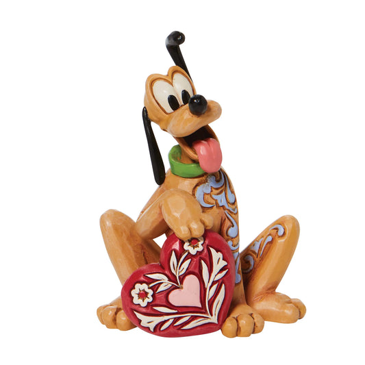 Pluto Holding Heart Disney Figurine