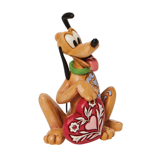 Pluto Holding Heart Disney Figurine