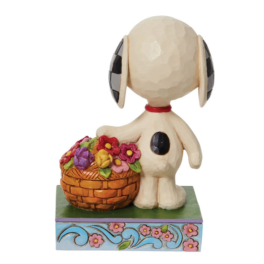 Snoopy Basket of Tulips Peanuts Figurine