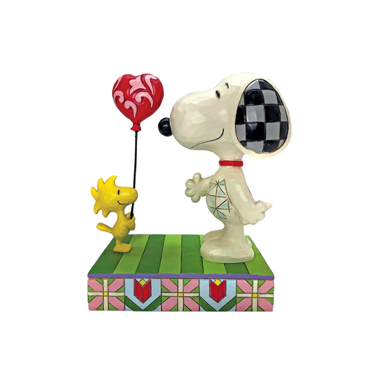 Woodstock giving Snoopy Heart Peanuts Figurine