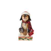 Jim Shore Heartwood Creek Highland Dog Wearing Plaid Scarf