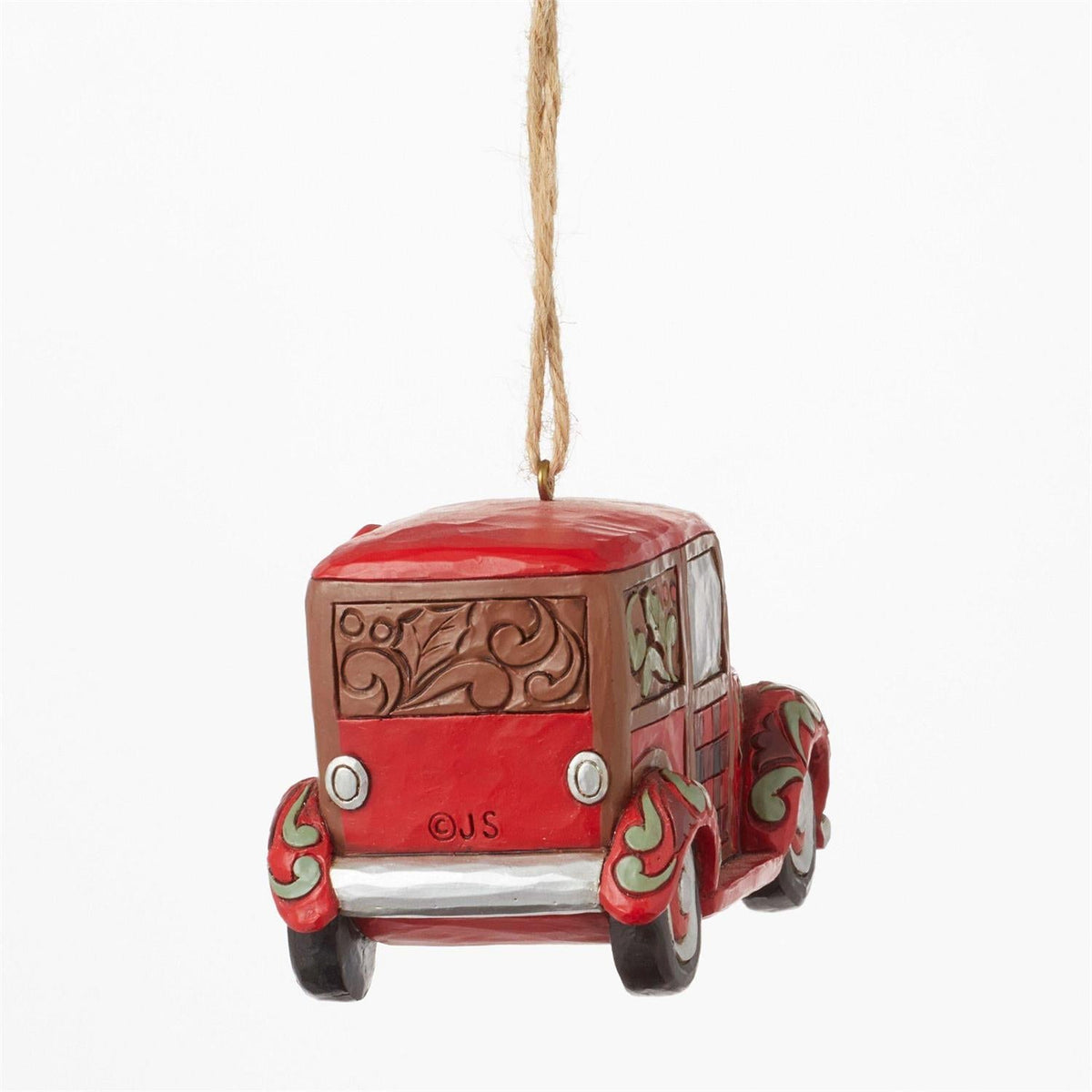 Jim Shore Heartwood Creek Highland Santa in Woody Wagon Ornament