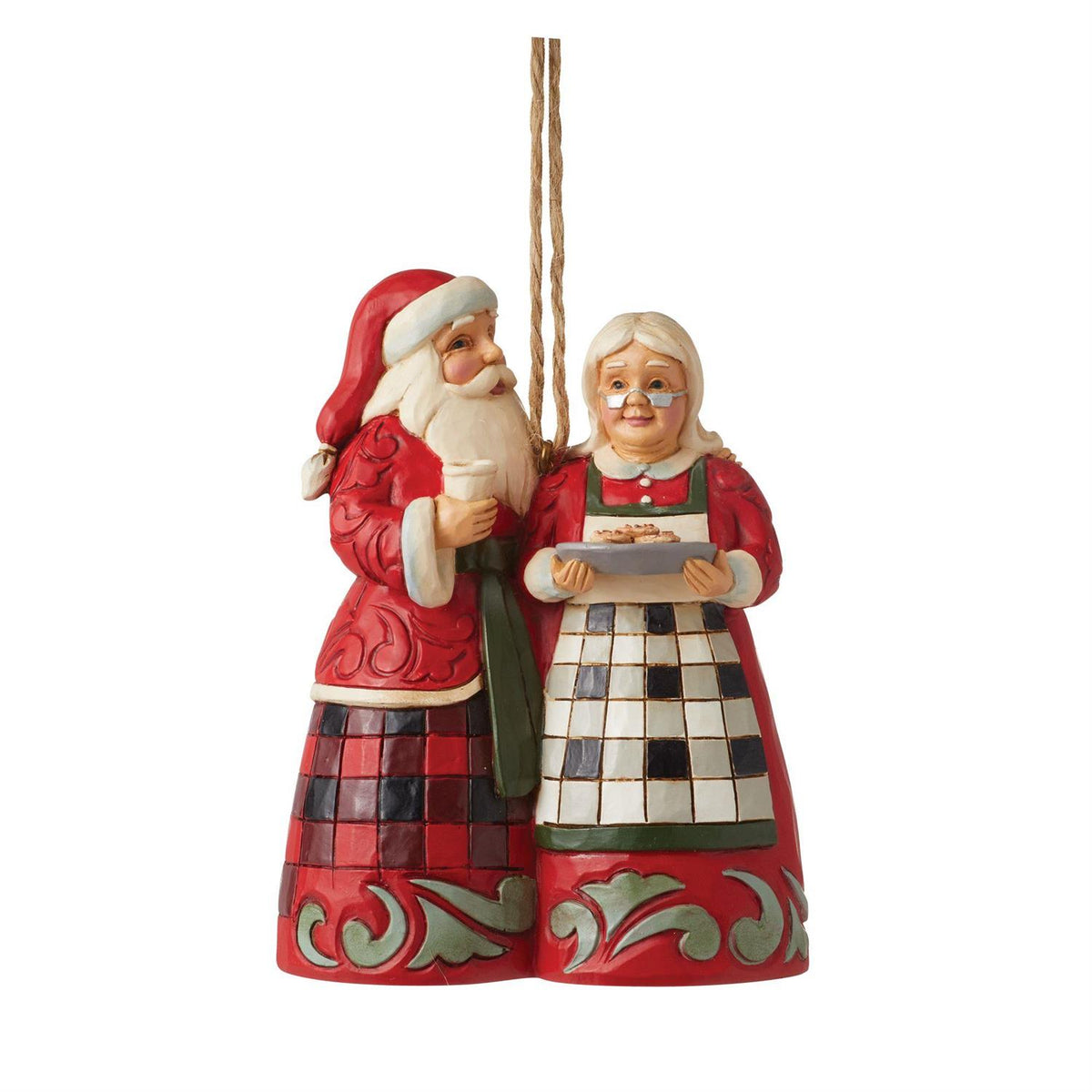 Jim Shore Heartwood Creek Highland Santa & Mrs. Claus Ornament