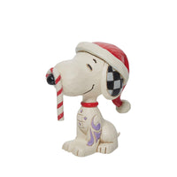 Jim Shore Peanuts Mini Snoopy Glitter Candy Cane